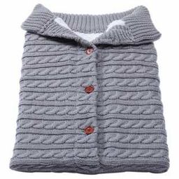 Thread Fairy Knit Wool Warm Swaddle Blanket Sleeping Bag- Grey-image-42