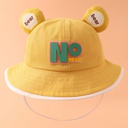 Babyhug Bucket Hat With Text Applique -Yellow-image-16