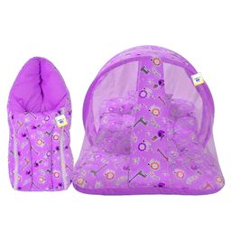 Babytoons New Born Baby Bedding Set Mosquito Net Bed & Sleeping Bag Combo for 0-6 Months Baby, Purple-4