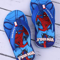 Pine Kids Marvel Slip On Flip Flops with Spider Man Print - Blue-image-23