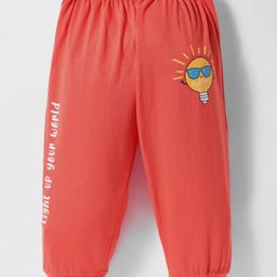 Tango Single Jersey Knit Full Length Text & Sun Printed Lounge Pant - Orange-picture-10