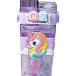 Cots and Cuddles Cute Cartoon Design 2-Way Sipper Water Bottle for Kids 520ml, Leak-Proof & BPA-Free (Unicorn)-65