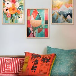 Kotart Blue & Pink 3 Pieces Wooden Floral and Botanical Wall Arts-picture-8