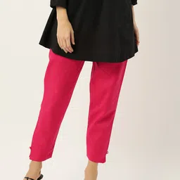 HASRI Women Solid Pure Cotton Trousers-picture-32