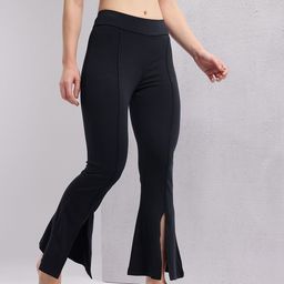 HRX by Hrithik Roshan Women Slit Hem Paneled Flared Yoga Track Pants-picture-47