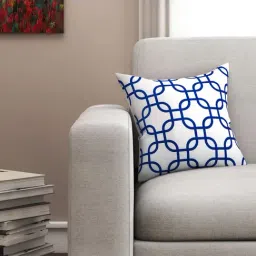 SEJ by Nisha Gupta White & Blue Cushion Covers - Set of 1-image-89