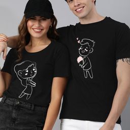 BRATMA Men Black  White Printed Round Neck Pure Cotton T-shirt-image-131