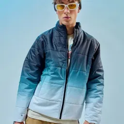 Bewakoof Blue Regular Fit Ombre Puffer Jacket-picture-26