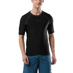 Speedo Black Regular Fit Sports T-Shirt-image-48