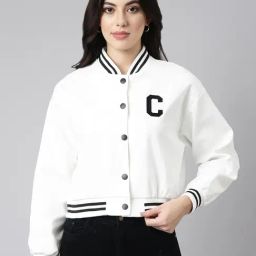 SHOWOFF White Graphic Print Crop Jacket-picture-13
