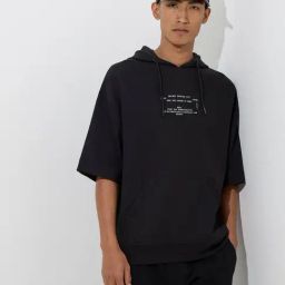 Studiofit by Westside Black Text Print Relaxed-Fit Cotton-Blend Hoodie-picture-11
