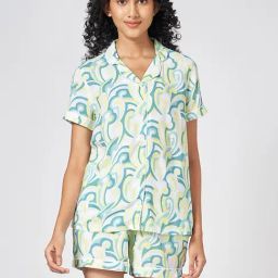Dreamz By Pantaloons Turquoise Viscose Comfort Fit Print Sleepwear robes-picture-37