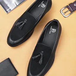 FOOTBOX Men Leather Formal Tassel Slip On Shoes-image-20
