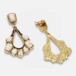 Sohi Gold Plated Party Designer Stone Drop Earrings-39
