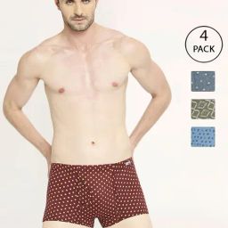 VIP Assorted Cotton Skinny Fit Printed Trunks - Pack Of 4-16
