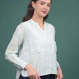 Crimsoune Club Green Striped Casual Shirt-image-54