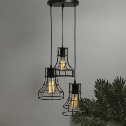 Homesake 3-Lights Round Cluster Black Metal Pendant Light - Set of 1 (Bulb not included)-image-2