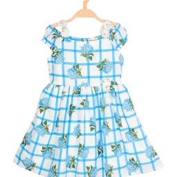 Peppermint Kids Blue & White Checks Dress-image-60