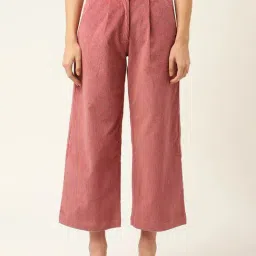 Elle Peach Regular Fit Pleated Trousers-image-12