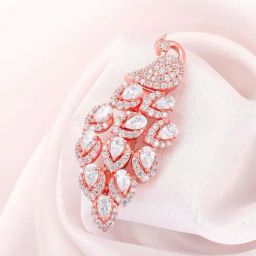 Sterling Silver Rose Gold Peacock Brooch for Women and Men-28