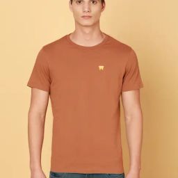Wrangler Brown Regular Fit Printed Crew T-Shirt-image-63