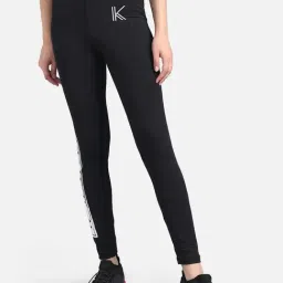 Kotty Black Printed Mid Rise Tights-image-79