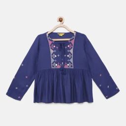 Global Desi Girl Blue Printed Top-image-80