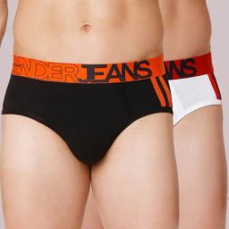 Underjeans By Spykar Multi Regular Fit Briefs - Pak of 2-image-50