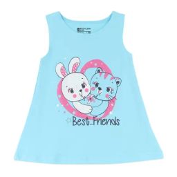 Bodycare Kids Sky Blue Cotton Printed Frock Dress-image-49