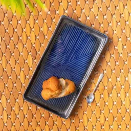 ExclusiveLane Reef Navy Ceramic Serving Platter-39