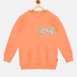 Kiddopanti Kids Orange Embellished Full Sleeves Sweatshirt-image-48