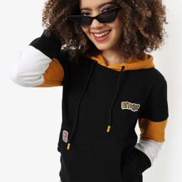 Campus Sutra Black Cotton Color-Block Sweatshirt-image-118
