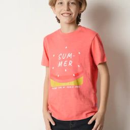 Jack & Jones Junior Coral Printed T-Shirt-image-98