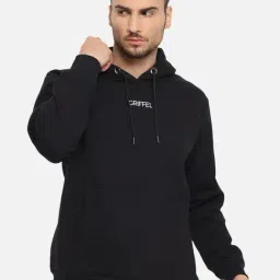 GRIFFEL Black Full Sleeves Hooded Sweatshirt-image-46
