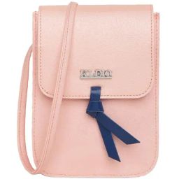 KLEIO Pink Solid Mobile Pouch-image-0