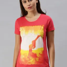 Kryptic Fuchsia Printed T-Shirt-image-19