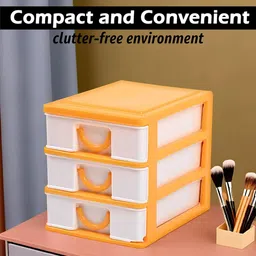 Kuber Industries White & Yellow Reusable 3-Layer Drawer Organiser image 5