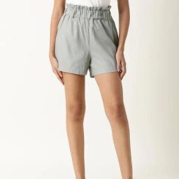RAREISM Green Cotton Solid Shorts-image-77