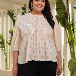 Juniper Off-White Cotton Printed Shirt-image-2