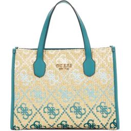 Guess Teal Silvana Logo Tote-19