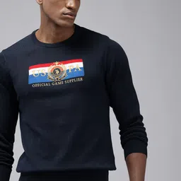 U.S. Polo Assn. Brand Logo Self Designed Embroidered Round Neck Pure Cotton Pullover-picture-45