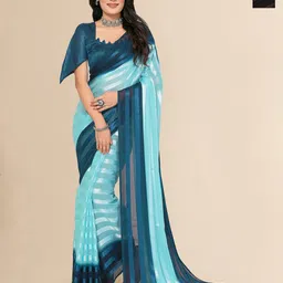 Moda Rapido Set of 2 Striped Satin Sarees-image-50