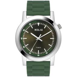 Helix By Timex Men Olive Round Dial Analog Watch - TW058HG01-12