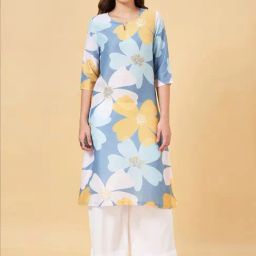 Rangmanch by Pantaloons Blue Printed A Line Kurta-picture-21