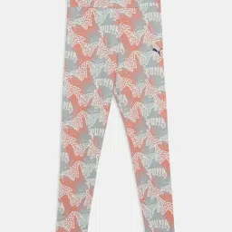 Puma Girls Modern Mint & Rust Cotton Printed Leggings-image-94