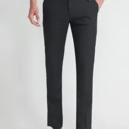 Arrow Black Regular Fit Trousers-picture-5