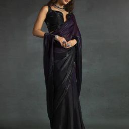 Saree Mall Purple Satin Embellished Saree with Blouse Piece-picture-19