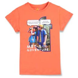 Gini & Jony Kids Orange Digital Print Top-image-19