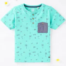 Ed-a-Mamma Kids Blue Cotton Printed T-Shirt-picture-43
