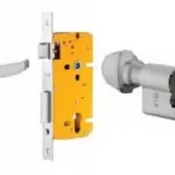 Dorset 60 mm Lever Handle Lock Set With Knob and Key Cylinder Stainless Steel ML OS-6